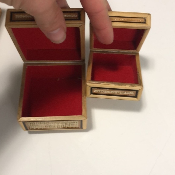 Bahamas Tan Wicker Nesting Boxes 3 Trinkets Collection - Picture 5 of 7